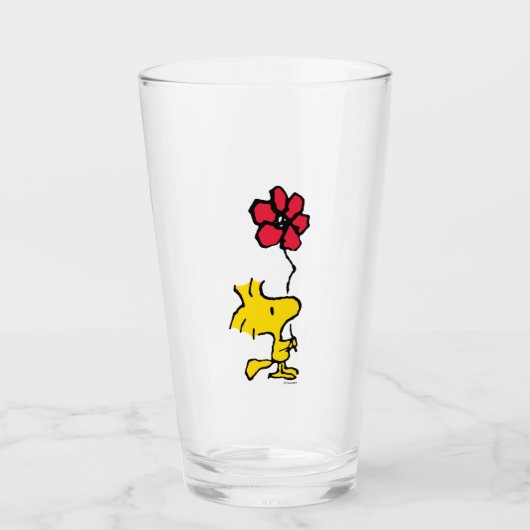 Snoopy, zo zoet bloempatroon glas (Voorkant)