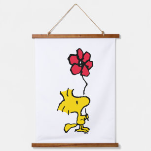 Snoopy, zo zoet bloempatroon hangend wandkleed