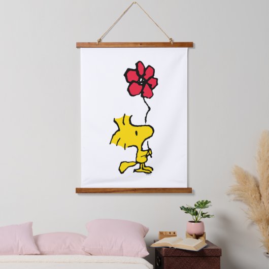 Snoopy, zo zoet bloempatroon hangend wandkleed (Slaapkamer)