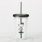 Snoopy, zo zoet bloempatroon | Jouw namen toevoege Acryl Drinkbeker (Voorkant)