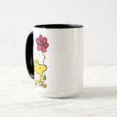Snoopy, zo zoet bloempatroon mok (Voorkant links)