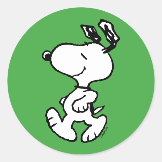 Snoopy, zo zoet bloempatroon ronde sticker (Voorkant)