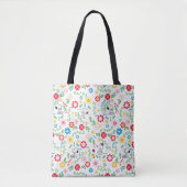 Snoopy, zo zoet bloempatroon tote bag (Voorkant)