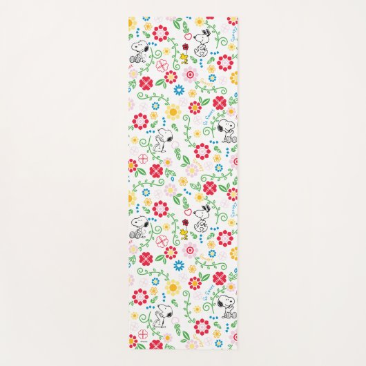 Snoopy, zo zoet bloempatroon yogamat (Voorkant)