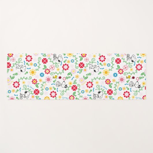 Snoopy, zo zoet bloempatroon yogamat (Voorkant (horizontaal))