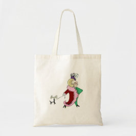 Snooty Lady met een bontjas Tas Shopping Bag