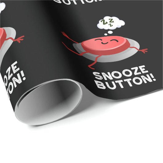 Snooze Button Funny Sleeping Pun Dark BG Cadeaupapier (Rol Hoek)
