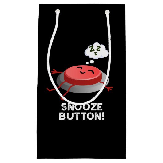 Snooze Button Funny Sleeping Pun Dark BG Klein Cadeauzakje (Voorkant)