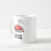 Snooze Button Funny Sleeping Pun Koffiemok (Voorkant links)