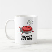 Snooze Button Funny Sleeping Pun Koffiemok (Links)