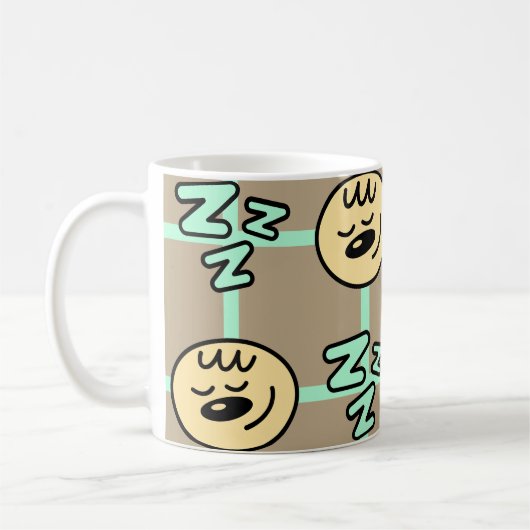 Snooze & Coffee Repeat Zzz Face Cozy Bedroom  Koffiemok (Links)