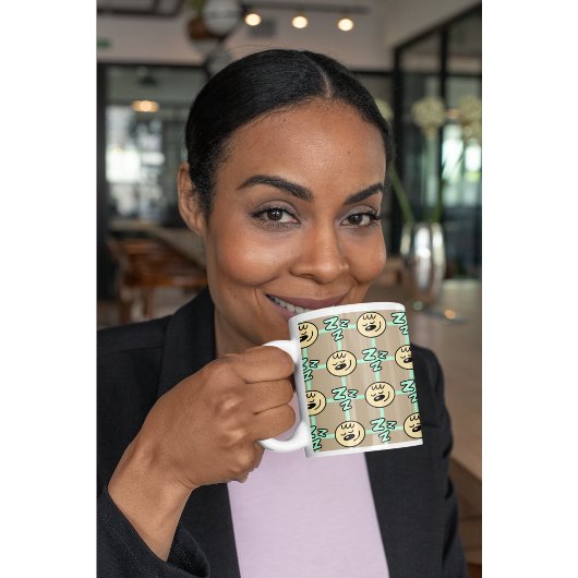 Snooze & Coffee Repeat Zzz Face Cozy Bedroom  Koffiemok