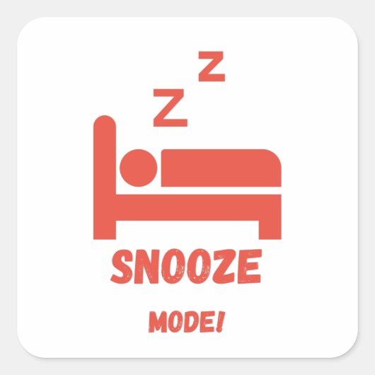 Snooze Mode Square Sticker (Voorkant)
