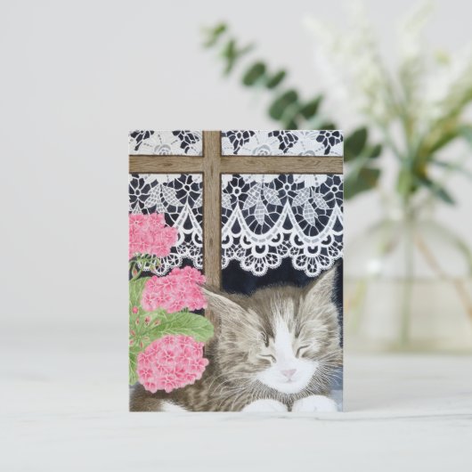 Snoozing in de zon briefkaart (Staand voorkant)