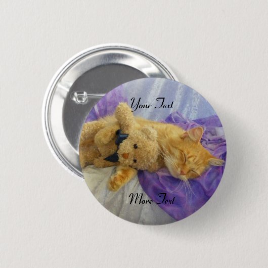 Snoozing Kat Button (Voorkant /achterkant)