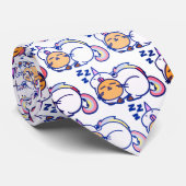 Snoozing Pride Unicorn Cats Stropdas (Opgerold)