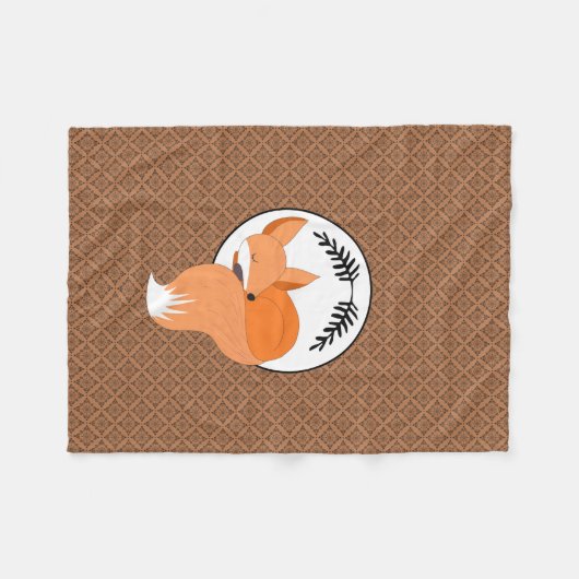 Snoozing Woodland Fox Cozy Fleece Deken (Voorkant (Horizontaal))