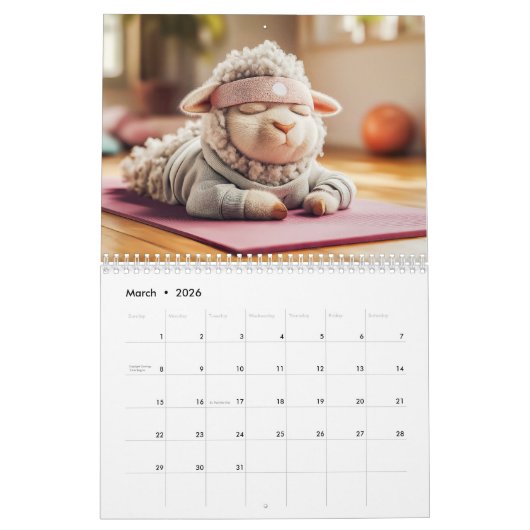 Snoozy Sheep – 2026 Nap-Time Calendar Kalender (Mar 2026)