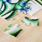 Snop | Blauwe en groene fractale kunst Legpuzzel (Zijkant)