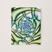 Snop | Blauwe en groene fractale kunst Legpuzzel (Verticaal)