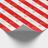 Snop je harten en vreugde op rode witte streep cadeaupapier (Hoek)