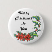 Snop voor Merry kerstbericht Button Badge (Voorkant)