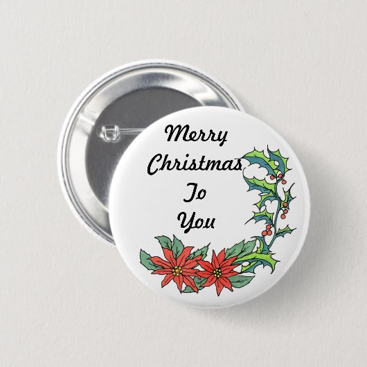 Snop voor Merry kerstbericht Button Badge (Voorkant /achterkant)