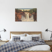 Snoqualmie Falls, WA - View of Falls & Lodge Canvas Afdruk (Insitu (Slaapkamer))