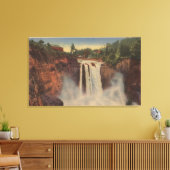 Snoqualmie Falls, WA - View of Falls & Lodge Canvas Afdruk (Insitu (Woonkamer))