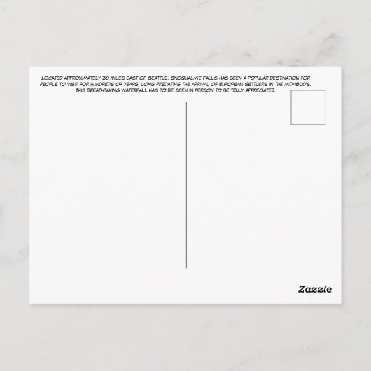 Snoqualmie Herfst Briefkaart (Achterkant)
