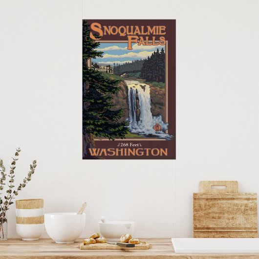 Snoqualmie Herfsten (dag) Washington reisposter Poster (Keuken)