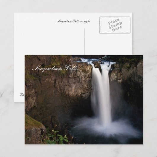 Snoqualmie-Herfsten 's nachts briefkaart (Voorkant / Achterkant)