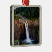 Snoqualmie Herfsten Square Framed kerstversiering Metalen Ornament (Rechts)