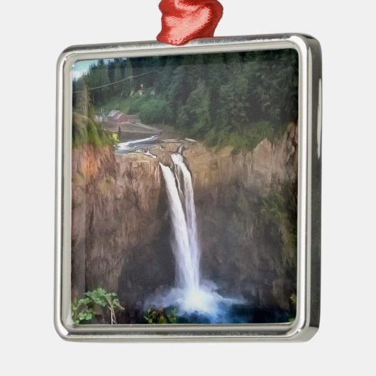 Snoqualmie Herfsten Square Framed kerstversiering Metalen Ornament (Links)