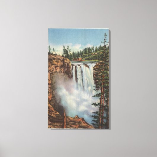 Snoqualmie-Herfsten, WA - Uitzicht Herfsten bovena Canvas Afdruk (Voorkant)