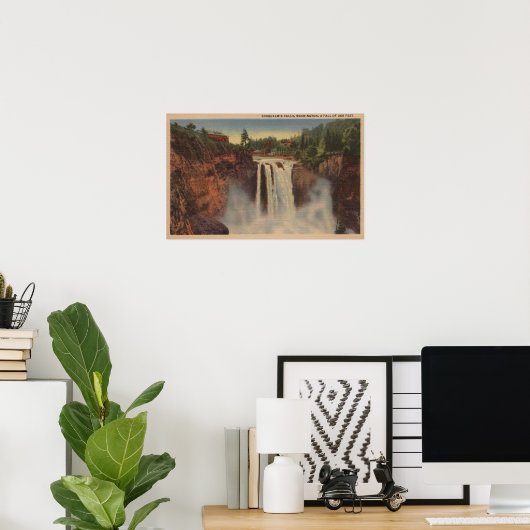 Snoqualmie-Herfsten, WA — Uitzicht van Herfsten en Poster (Thuiskantoor)
