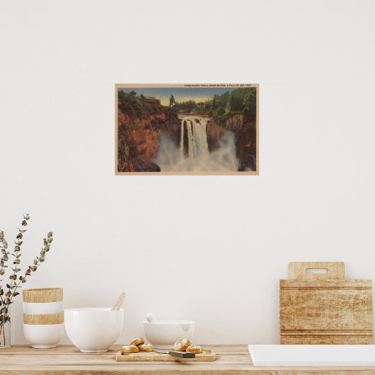 Snoqualmie-Herfsten, WA — Uitzicht van Herfsten en Poster (Keuken)