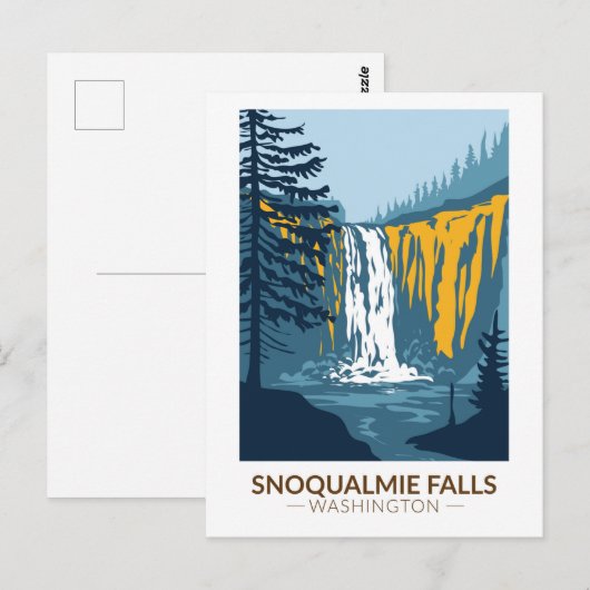 Snoqualmie Herfsten Washington Waterfall  Briefkaart (Voorkant / Achterkant)
