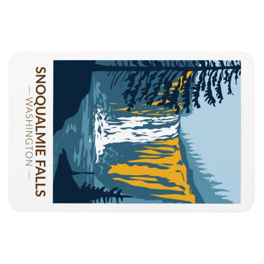 Snoqualmie Herfsten Washington Waterfall  Magneet (Horizontaal)