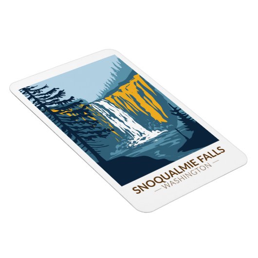 Snoqualmie Herfsten Washington Waterfall  Magneet (Rechterzijde)