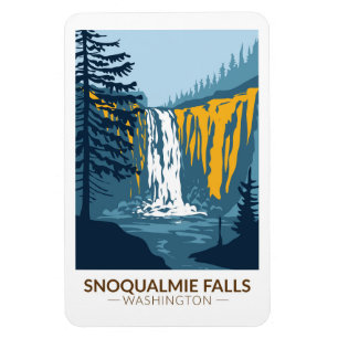 Snoqualmie Herfsten Washington Waterfall  Magneet
