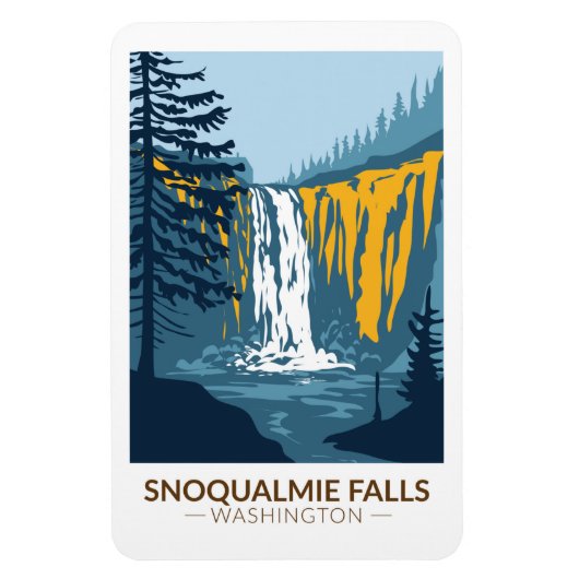 Snoqualmie Herfsten Washington Waterfall  Magneet (Verticaal)