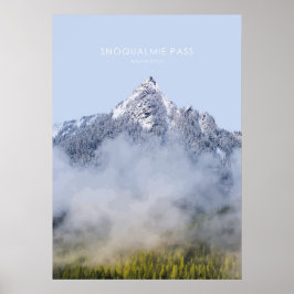 Snoqualmie Pass, Washington Travel Illustratie Poster