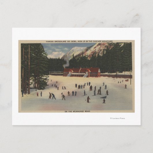 Snoqualmie Ski Area, WA - Uitzicht Ski Briefkaart (Voorkant)