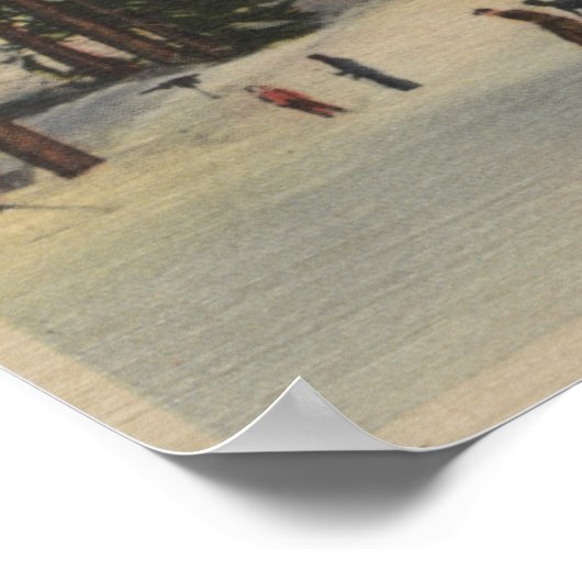 Snoqualmie Ski Area, WA - Uitzicht Ski Poster (Hoek)