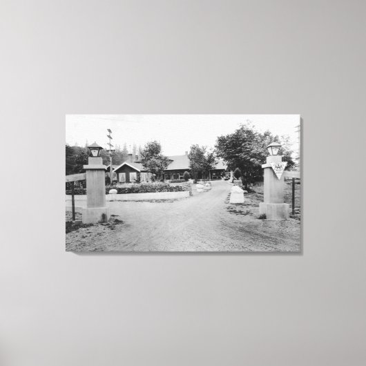 Snoqualmie, WA - Snoqualmie Herfsten Lodge Canvas Afdruk (Voorkant)