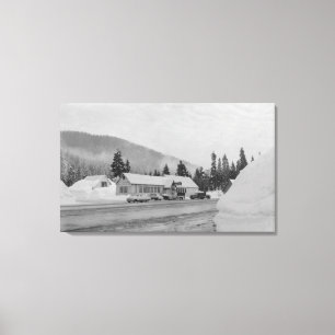 Snoqualmie, WA - Topconferentie in skigebied Fotog Canvas Afdruk