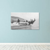 Snoqualmie, WA - Topconferentie in skigebied Fotog Canvas Afdruk (Insitu (Houten vloer))