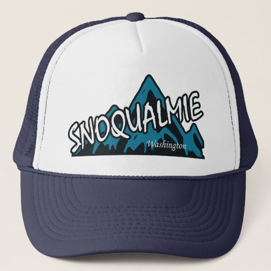 Snoqualmie Washington Mountains Trucker Pet (Voorkant)