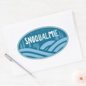 Snoqualmie Washington Outdoors Ovale Sticker (Envelop)